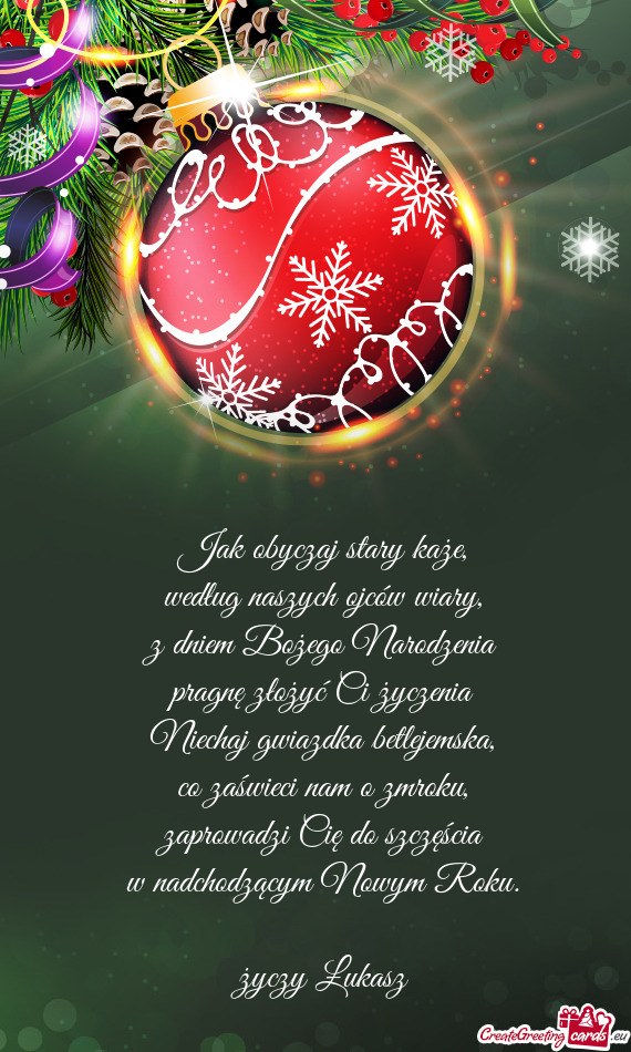 Jak obyczaj stary każe,  według naszych ojców wiary,  z dniem Bożego