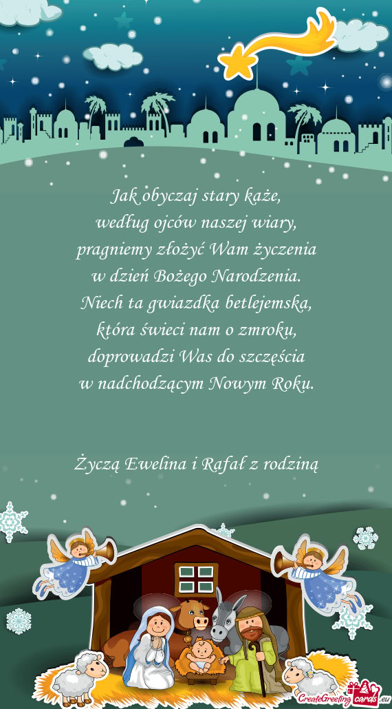 Jak obyczaj stary każe,  według ojców naszej wiary,  pragniemy złożyć