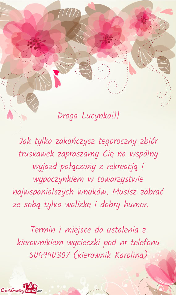 Jak tylko zakończysz tegoroczny zbiór truskawek zapraszamy Cię na wspólny wyjazd połączony z r