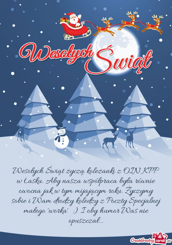 Jak w tym mijającym roku. Życzymy sobie i Wam drodzy koledzy z Poczty Specjalnej małego "worka"