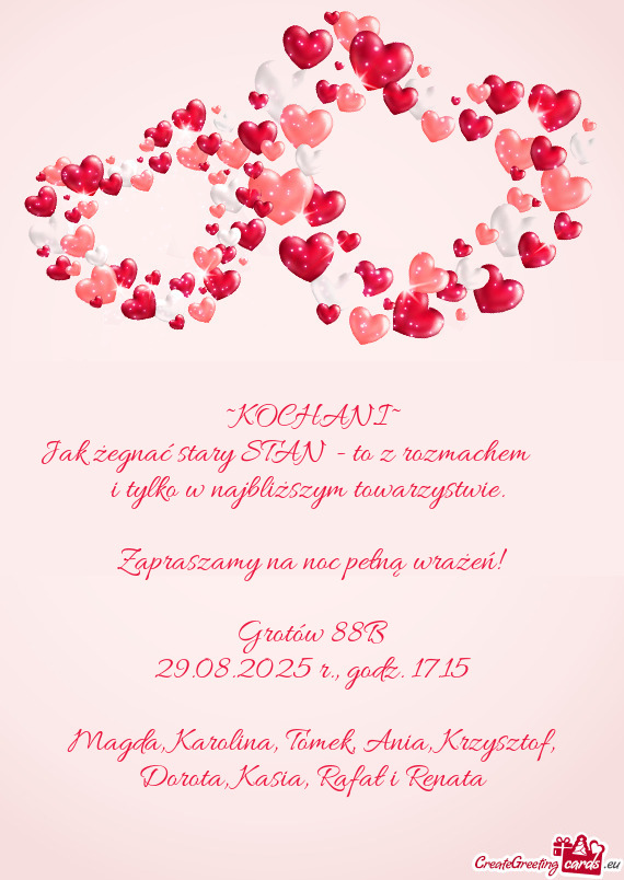 Jak żegnać stary STAN - to z rozmachem  i tylko w najbliższym towarzystwie