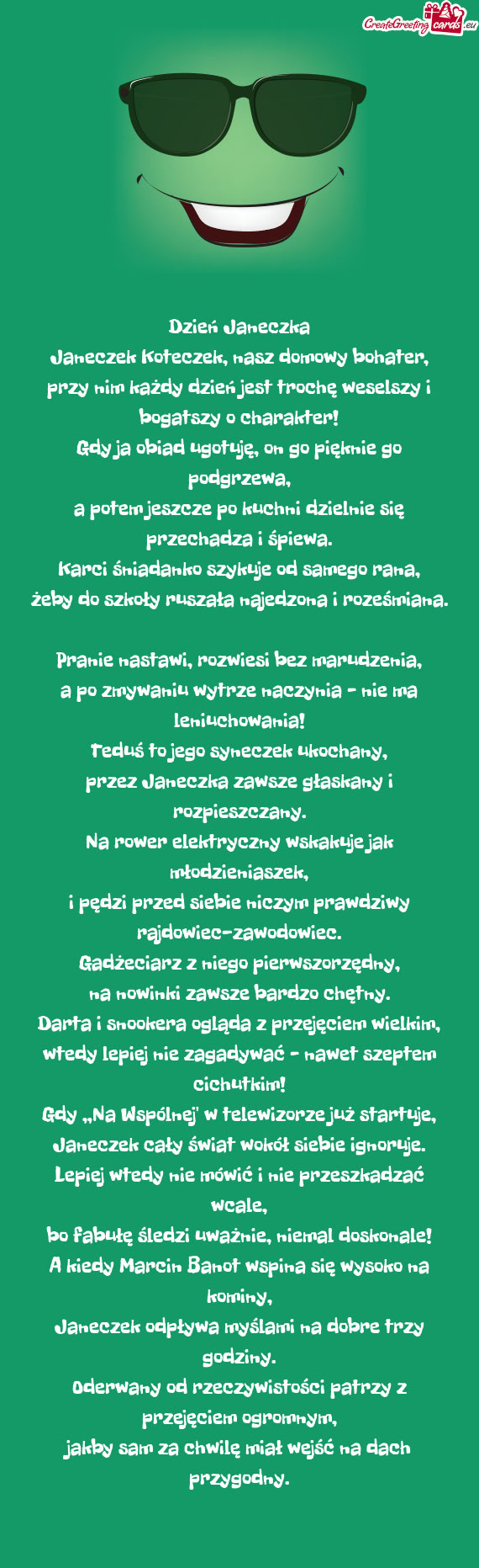 Janeczek Koteczek, nasz domowy bohater