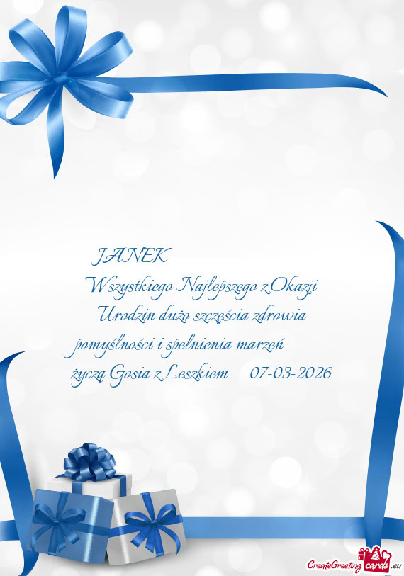 JANEK         Wszystkiego Najlepszego z Okazji Urodzin dużo szczęścia zd