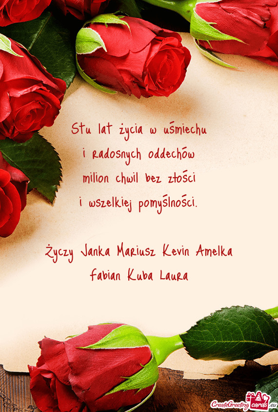 Janka Mariusz Kevin Amelka Fabian Kuba Laura