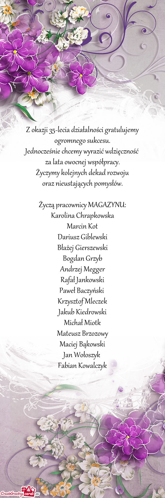 Jednocześnie chcemy wyrazić wdzięczność