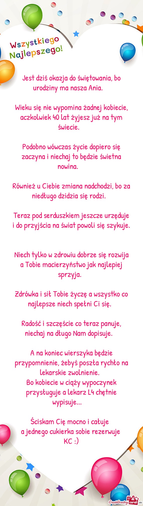 Jest dziś okazja do świętowania, bo urodziny ma nasza Ania. 😊🤗😘