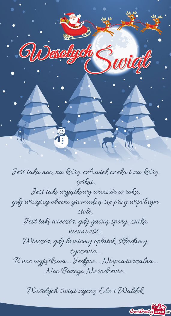 Jest taka noc, na którą człowiek czeka i za którą tęskni.  Jest taki