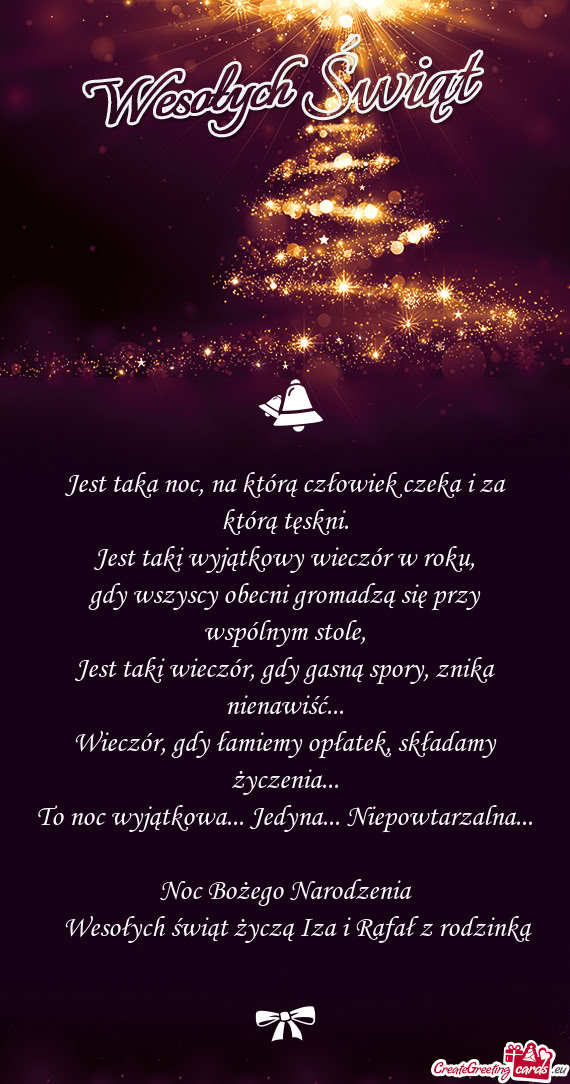 Jest taka noc, na którą człowiek czeka i za którą tęskni.  Jest taki