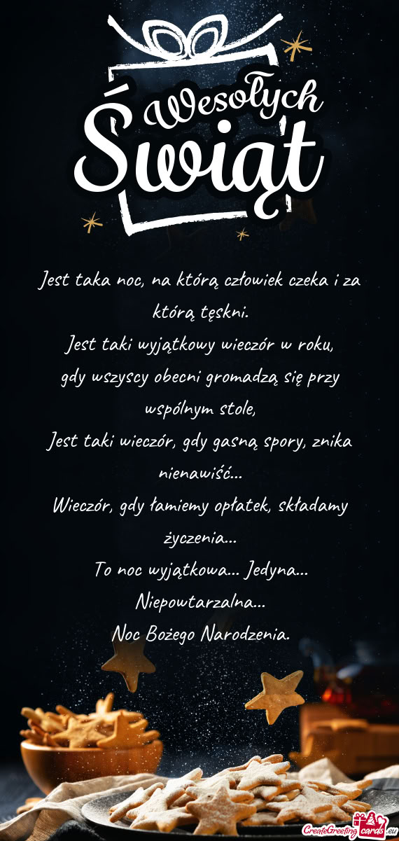 Jest taka noc, na którą człowiek czeka i za którą tęskni.  Jest taki