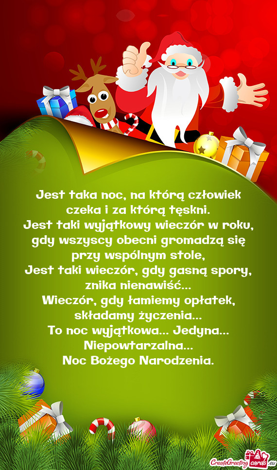 Jest taka noc, na którą człowiek czeka i za którą tęskni.  Jest taki