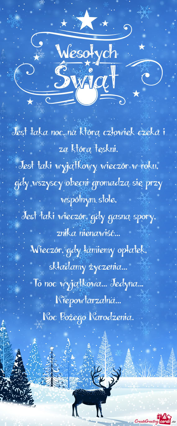 Jest taka noc, na którą człowiek czeka i za którą tęskni.  Jest taki