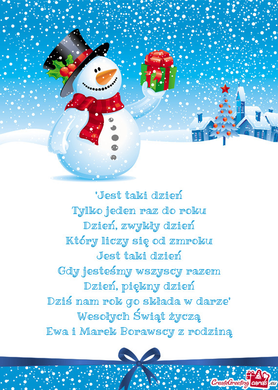 "Jest taki dzień Tylko jeden raz do roku Dzień