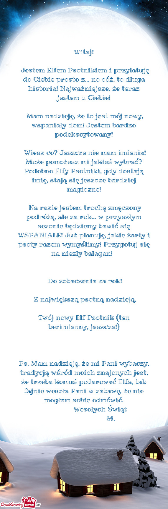 ​Jestem Elfem Psotnikiem i przylatuję do Ciebie prosto z... no cóż, to długa historia! Najważ