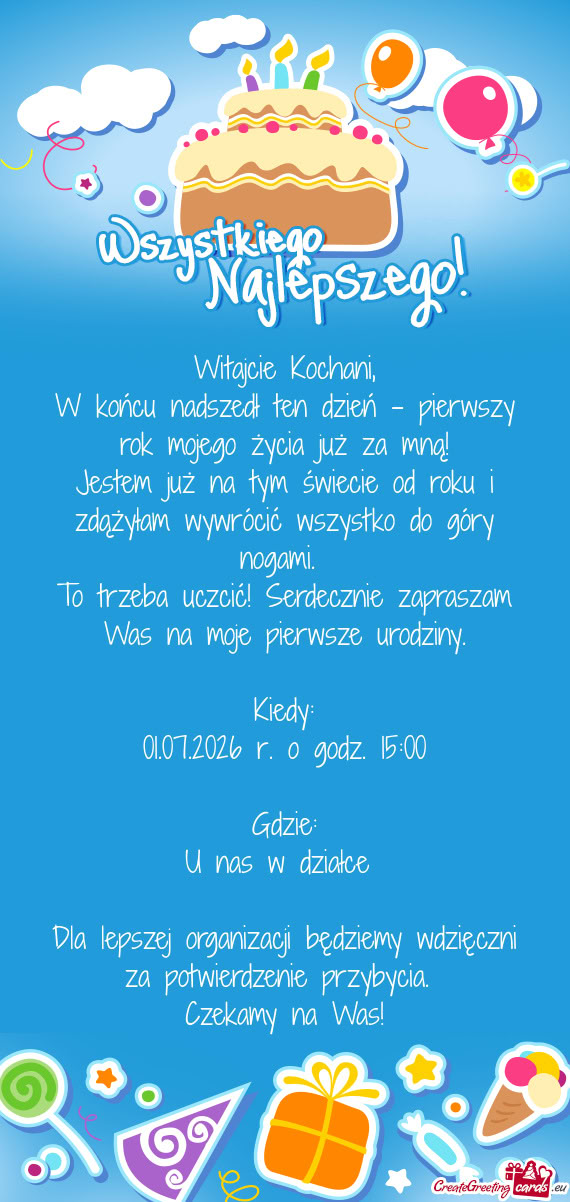 Jestem już na tym świecie od roku i zdążyłam wywrócić wszystko do góry nogami