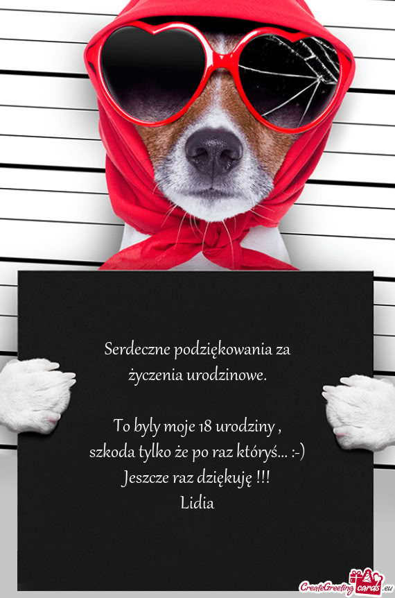 ) Jeszcze raz dziękuję !!! Lidia