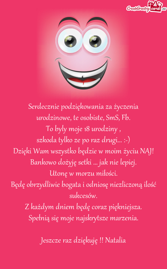 Jeszcze raz dziękuję !! Natalia