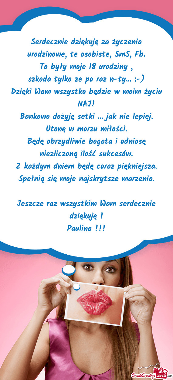 Jeszcze raz wszystkim Wam serdecznie dziękuję ! Paulina