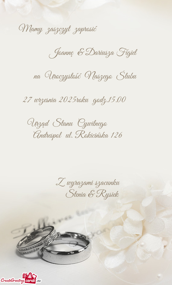 Joannę & Dariusza Figiel