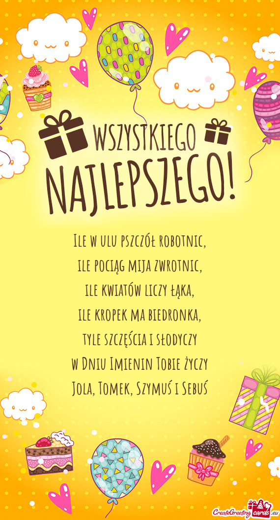 Jola, Tomek, Szymuś i Sebuś