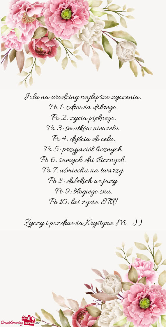 Jolu na urodziny najlepsze życzenia