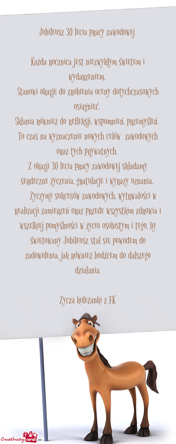 Jubileusz 30 lecia pracy zawodowej