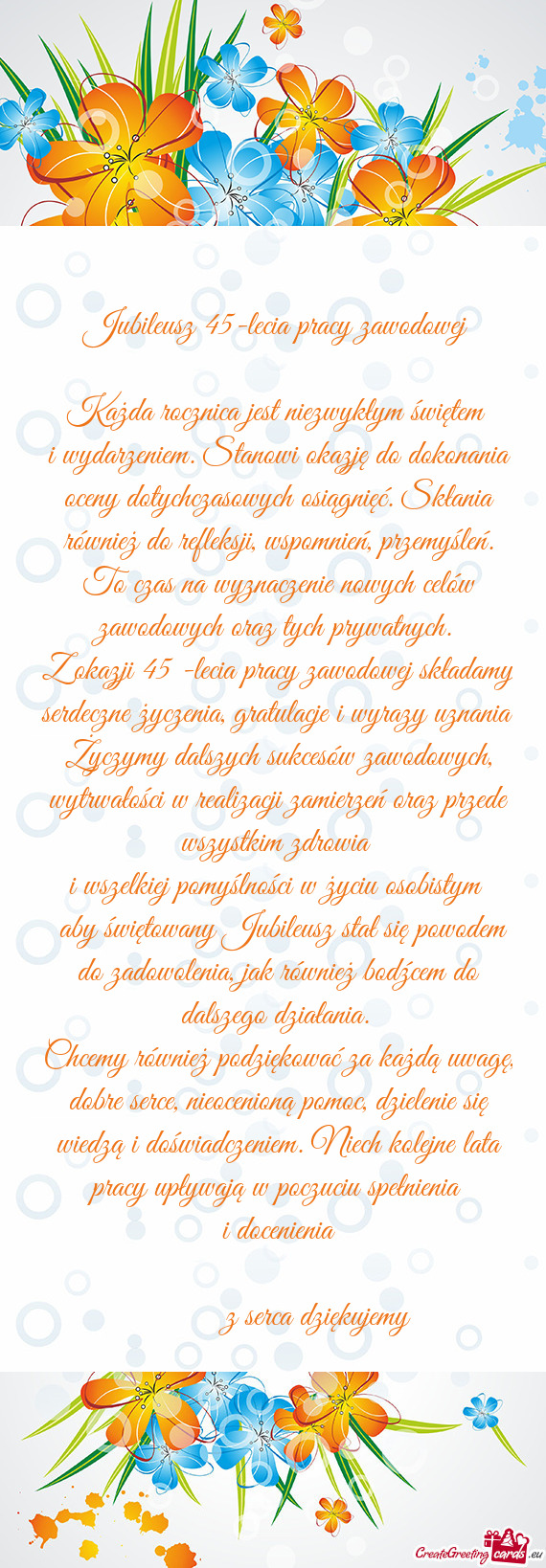 Jubileusz 45-lecia pracy zawodowej