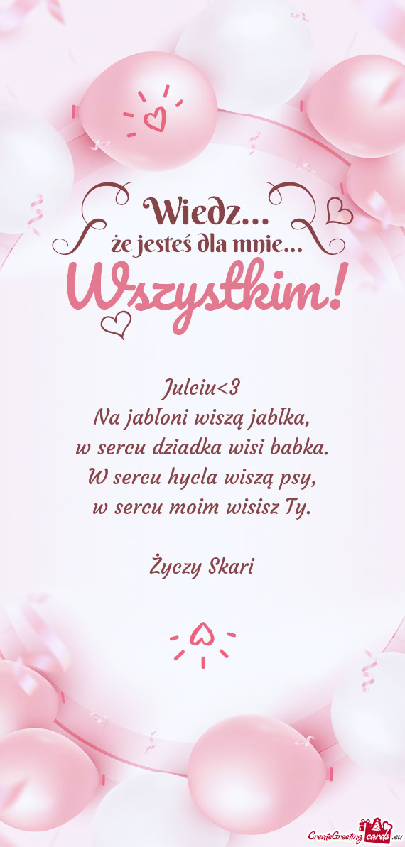 Julciu<3 Na jabłoni wiszą jabłka