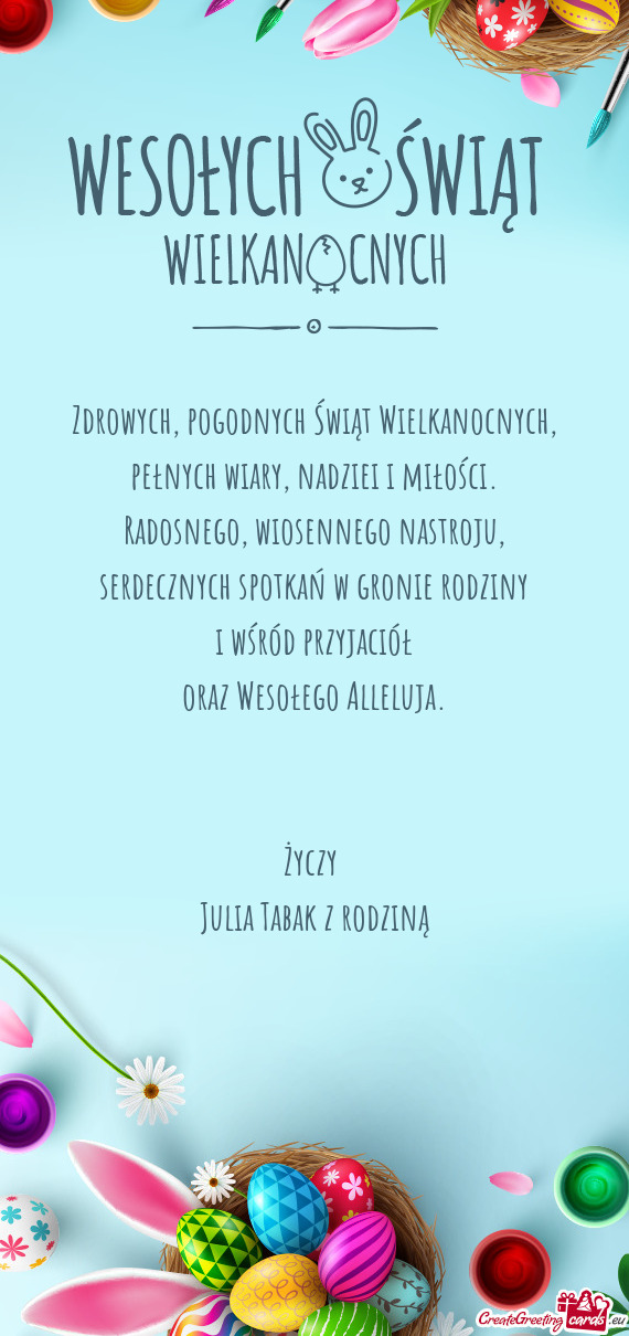 Julia Tabak z rodziną