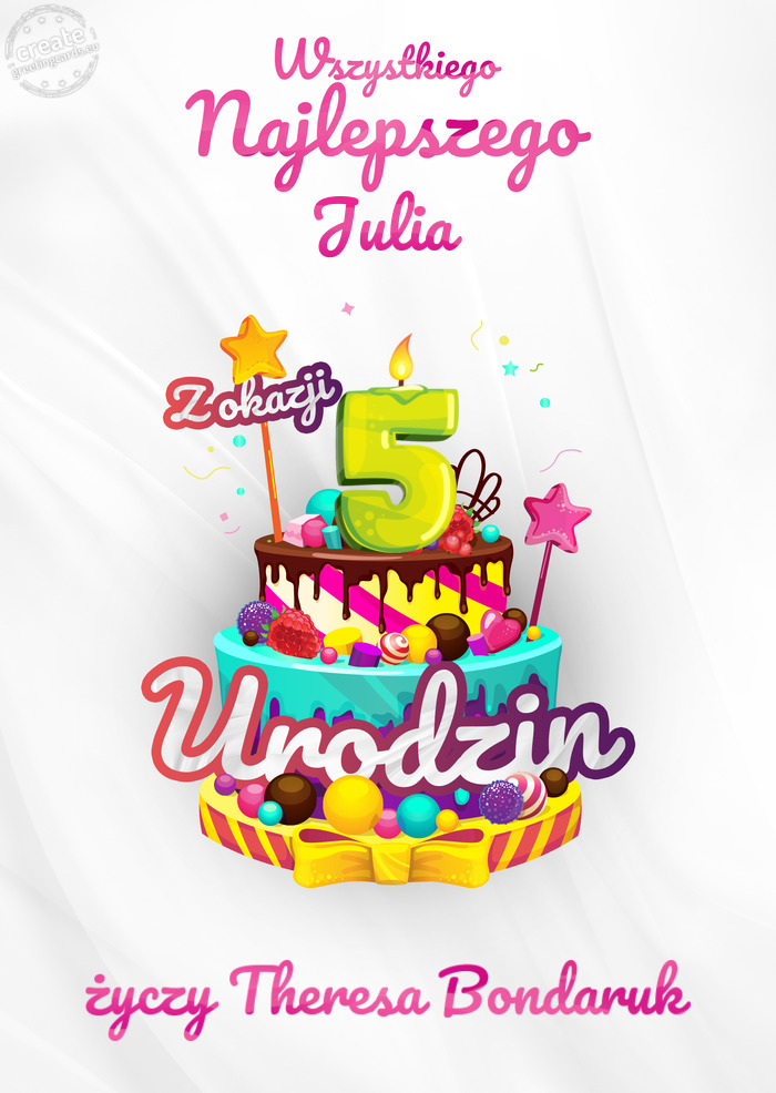 Julia, Wszystkiego najlepszego z okazji 5 urodzin Theresa Bondaruk