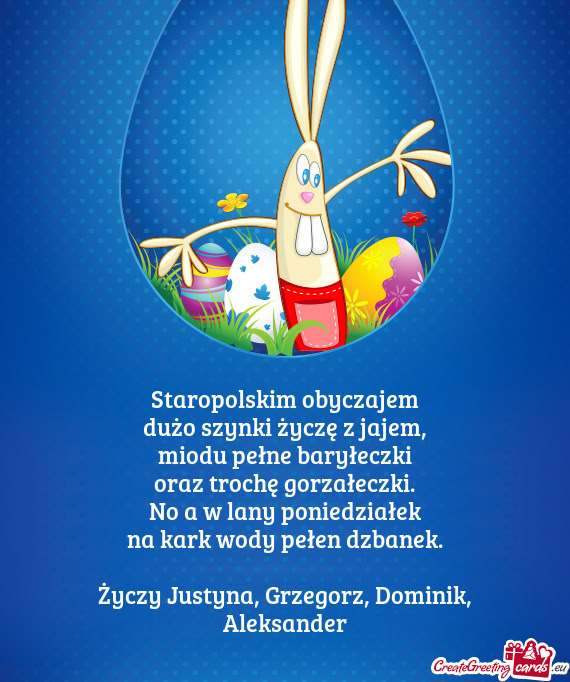 Justyna, Grzegorz, Dominik, Aleksander
