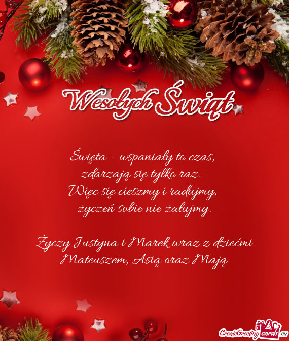 Justyna i Marek wraz z dziećmi Mateuszem, Asią oraz Mają