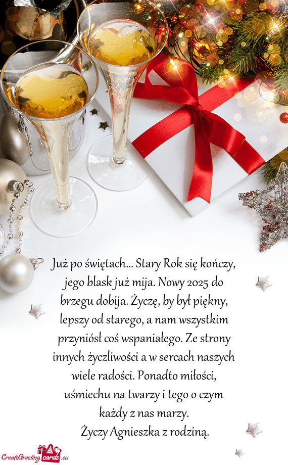 Już po świętach... Stary Rok się kończy, jego blask już mija. Nowy 2025 do brzegu dobija. Życ