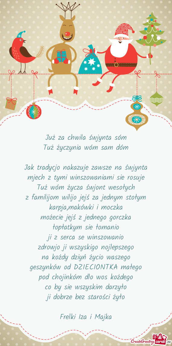 Już za chwila śwjynta sóm