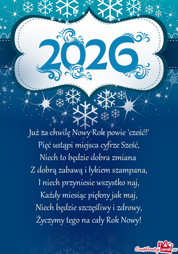 Już za chwilę Nowy Rok powie 