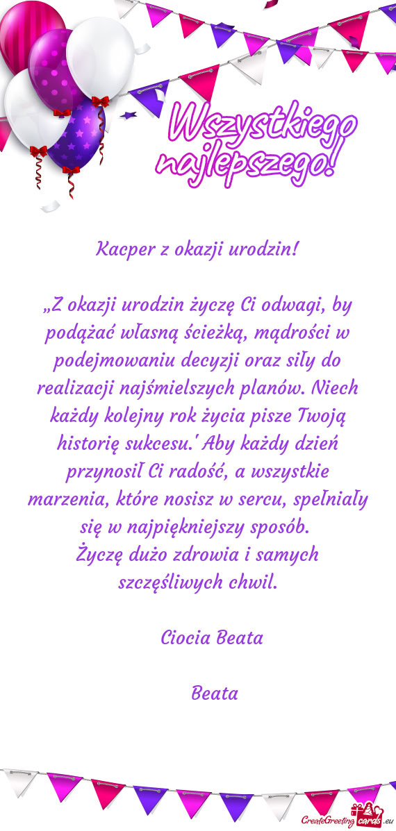 Kacper z okazji urodzin