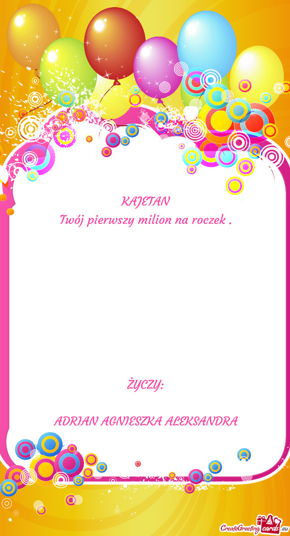 KAJETAN Twój pierwszy milion na roczek