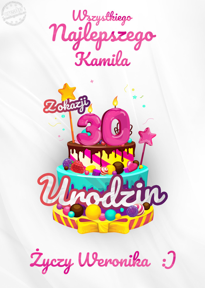 Kamila, Wszystkiego najlepszego z okazji 30 urodzin Weronika :)