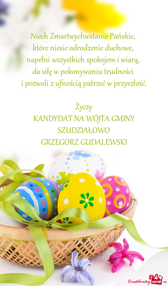 KANDYDAT NA WÓJTA GMINY SZUDZIAŁOWO