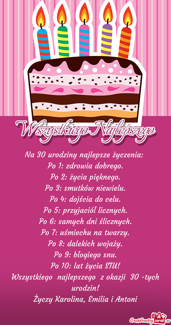 Karolina, Emilia i Antoni