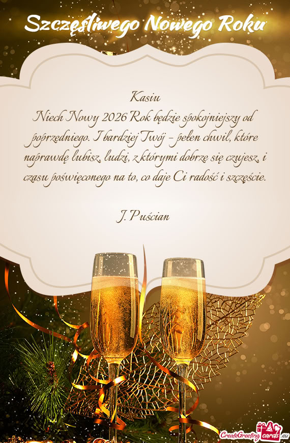 Kasiu Niech Nowy 2026 Rok będzie spokojniejszy od poprzedniego
