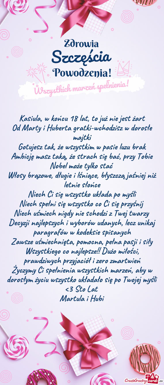 Kasiula, w końcu 18 lat, to już nie jest żart