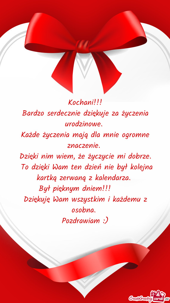 Każde życzenia mają dla mnie ogromne znaczenie