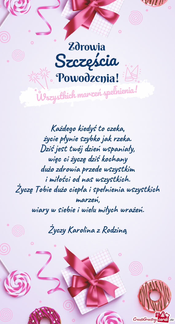 Każdego kiedyś to czeka,  życie płynie szybko jak rzeka.  Dziś jest twój