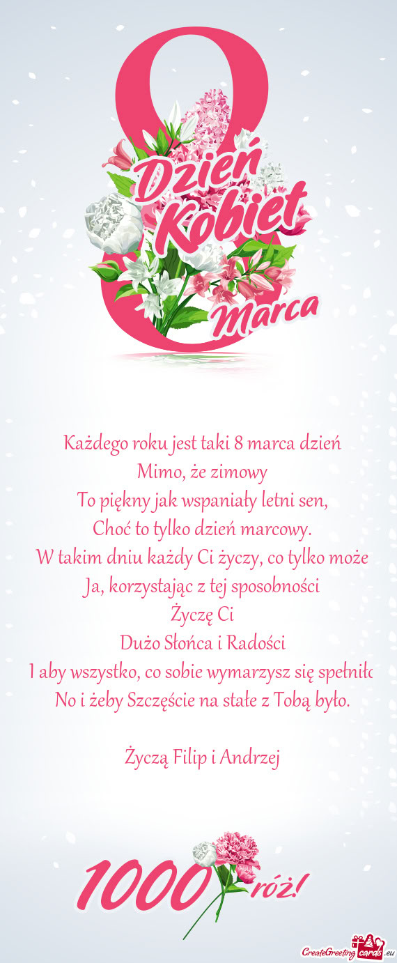 Każdego roku jest taki 8 marca dzień