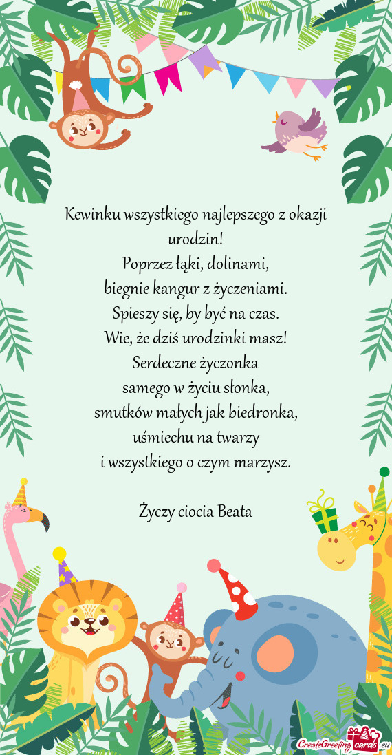 Kewinku wszystkiego najlepszego z okazji urodzin