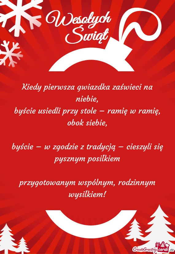 Kiedy pierwsza gwiazdka zaświeci na niebie