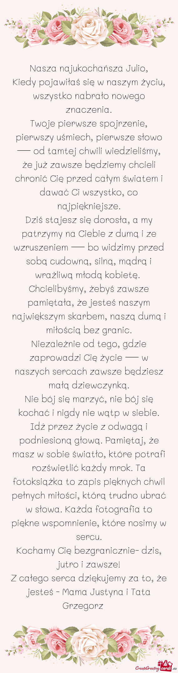 Kiedy pojawiłaś się w naszym życiu, wszystko nabrało nowego znaczenia