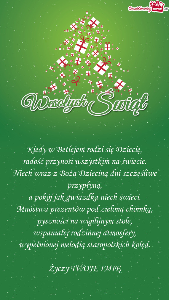 Kiedy w Betlejem rodzi się Dziecię,  radość przynosi wszystkim na