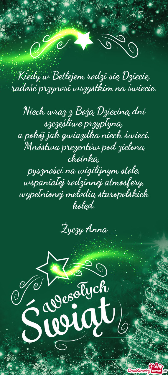 Kiedy w Betlejem rodzi się Dziecię,  radość przynosi wszystkim na