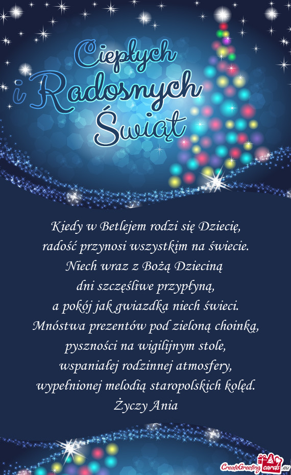 Kiedy w Betlejem rodzi się Dziecię,  radość przynosi wszystkim na